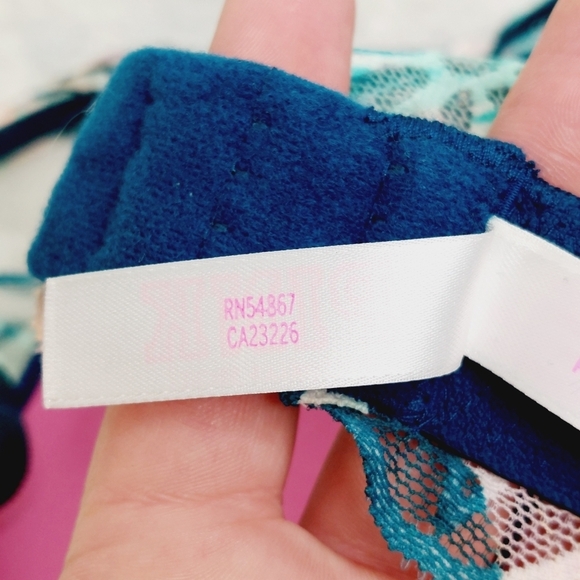 PINK Victoria's Secret Blue Floral Lace Push Up Bralette Bra 1949 - Picture 6 of 11